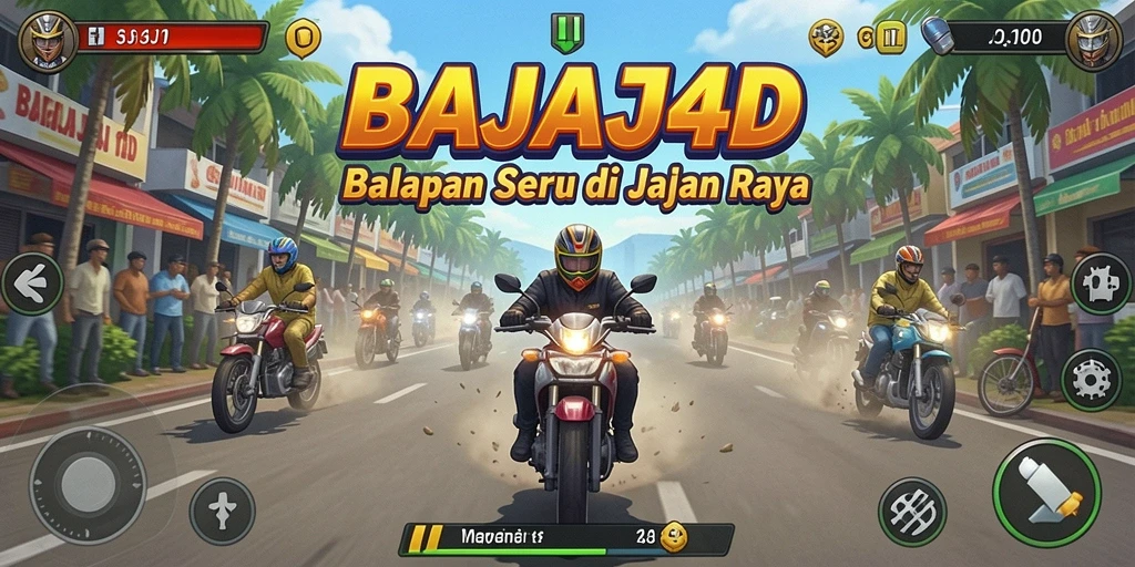 Tampilan gameplay utama yang menegangkan di BAJAJ4D dengan lintasan yang menantang.