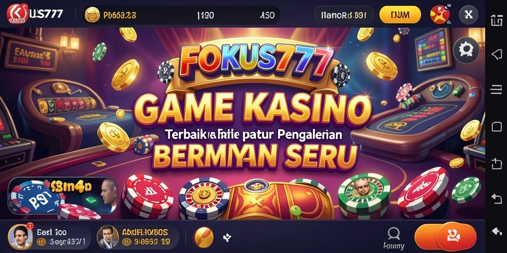Tampilan gameplay seru dari aplikasi FOKUS777 di kasino.