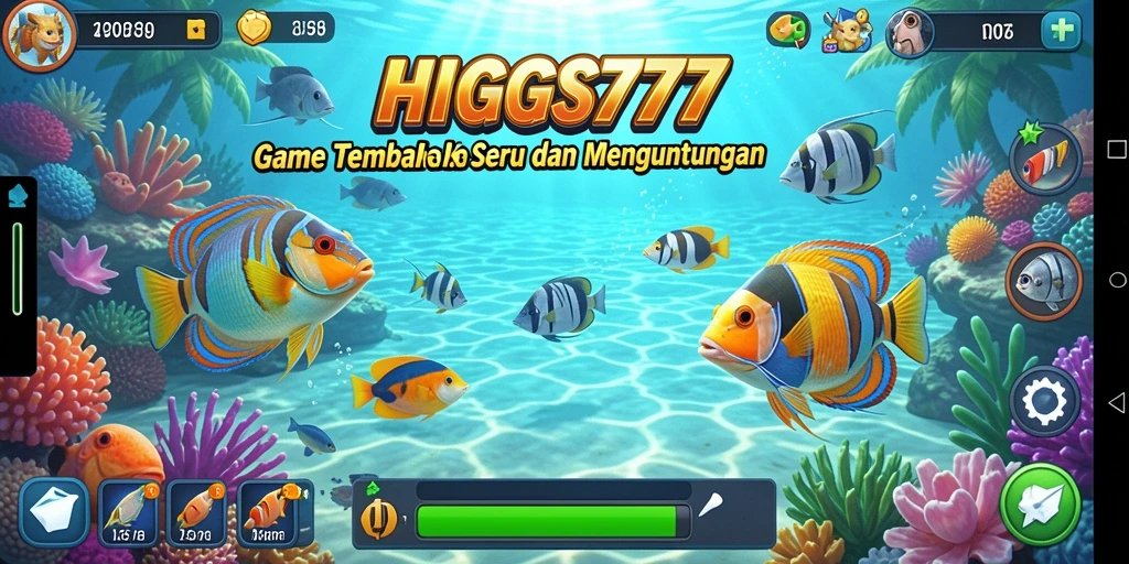 Visual gameplay Tembak Ikan HIGGS777 yang seru dan penuh warna.