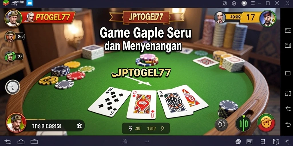 Tampilan gameplay seru di JPTOGEL77 saat bermain Gaple.