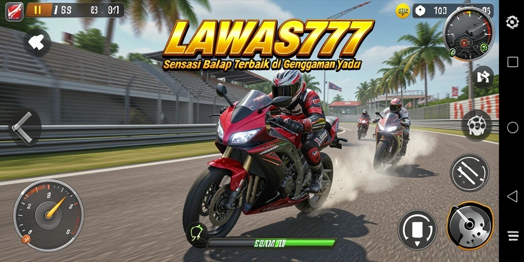 Tangkapan layar dari gameplay seru LAWAS777 yang menunjukkan balapan mendebarkan.