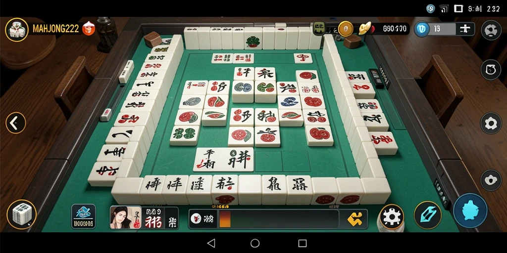 Tampilan menarik dari gameplay Mahjong di MAHJONG222.