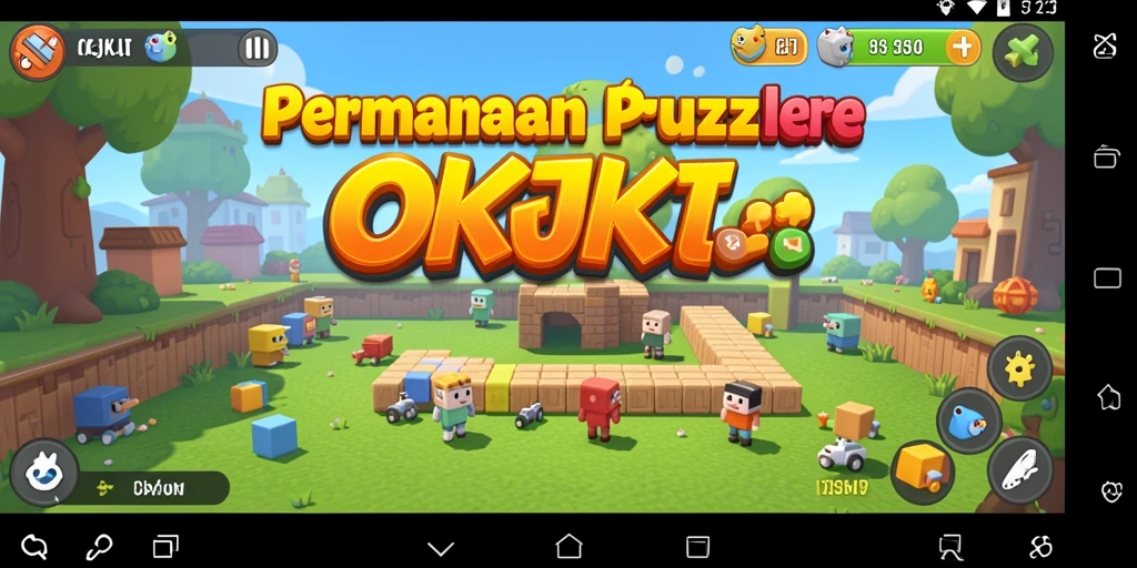 Tangkapan layar gameplay utama OKJKT yang menunjukkan teka-teki menarik.