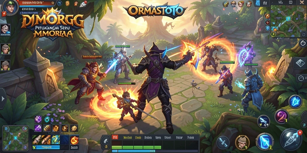 Screenshot gameplay ORMASTOTO yang menampilkan pertarungan epik antar pemain.