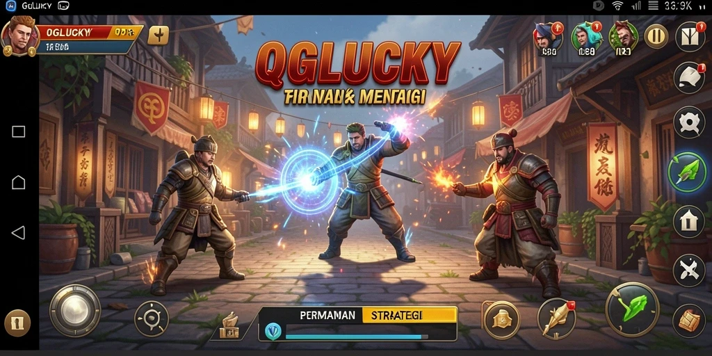 Tampilan gameplay yang dinamis dan penuh strategi di QGLUCKY.