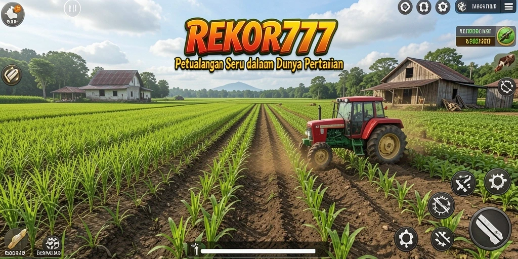 Tampilan gameplay seru dalam <strong>REKOR777</strong> menampilkan aktivitas pertanian yang menyenangkan.