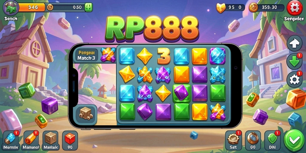 Tampilan gameplay seru dan interaktif di RP888.