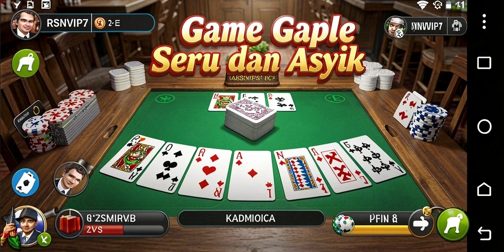 Tampilan gameplay RSNVIP7 yang menarik dan interaktif dalam permainan Gaple.