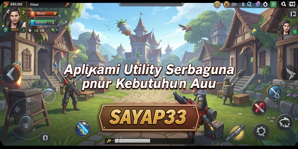 Tampilan utama SAYAP33 menampilkan fitur-fitur Utility yang bermanfaat.