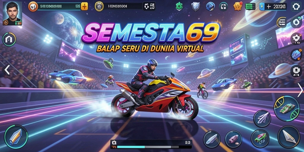 Screenshot SEMESTA69 menampilkan aksi balapan yang mendebarkan dan grafis yang menawan.