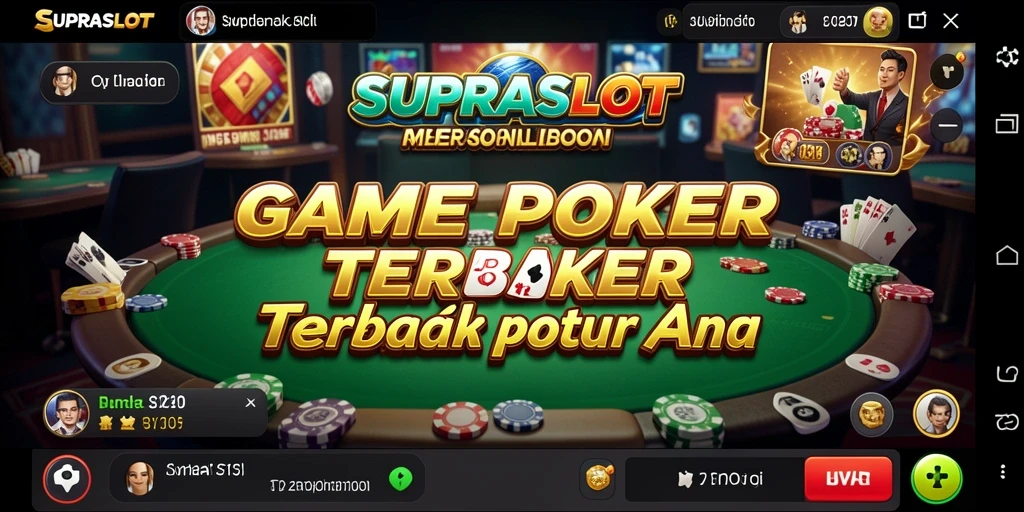 Tampilan gameplay poker yang mendebarkan di SUPRASLOT.