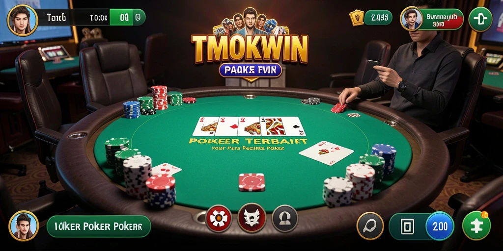 Tampilan gameplay TMOKWIN dengan berbagai mode Poker yang mendebarkan.