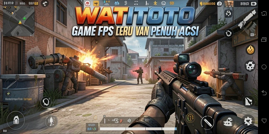Tangkapan layar utama WATITOTO menunjukkan aksi pertempuran yang mendebarkan.
