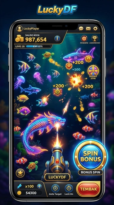 Proses pengunduhan cepat di aplikasi luckydf.